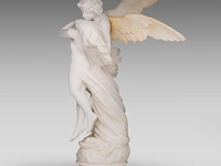 Alberto currini (xix-xx), alabaster group of amor and psyche 71 cm. (27.94 in.) - afbeelding 4 van  9