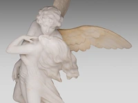 Alberto currini (xix-xx), alabaster group of amor and psyche 71 cm. (27.94 in.) - afbeelding 8 van  9