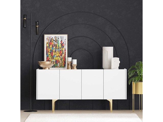 Albina console | 100% melamine | wit, goud - afbeelding 1 van  5
