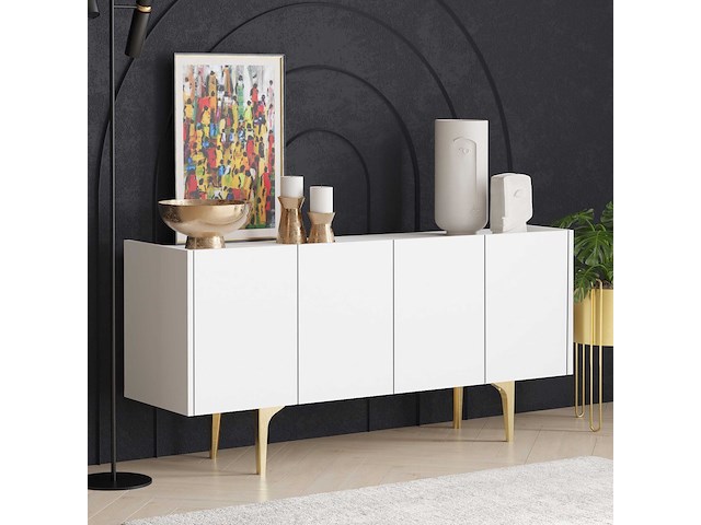 Albina console | 100% melamine | wit, goud - afbeelding 2 van  5