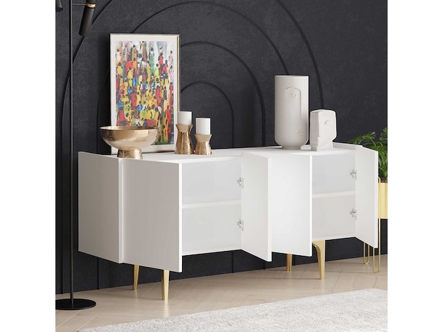 Albina console | 100% melamine | wit, goud - afbeelding 3 van  5