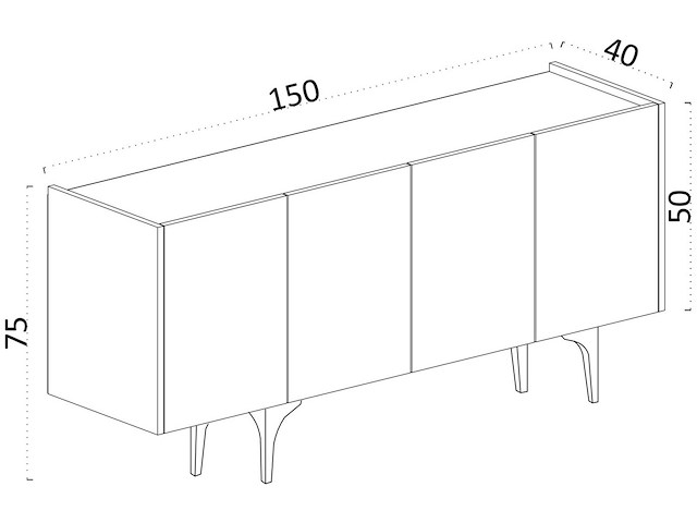 Albina console | 100% melamine | wit, goud - afbeelding 5 van  5