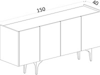 Albina console | 100% melamine | wit, goud - afbeelding 5 van  5