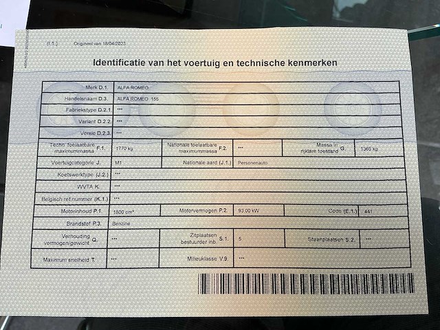 Alfa romeo 155 1.8 twin spark oldtimer 1992 - afbeelding 47 van  51