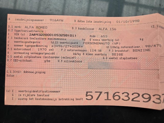 Alfa romeo 156, 1998 - afbeelding 11 van  16