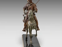 Alfred barye (1839-1882), arab hunter on horseback, various patinated spelter on an onyx base the sculpture: 56 x 46 cm. (22.05 x 18.10 in.), with base: 62 x 72 cm. (24.41 x 28.35 in.) - afbeelding 3 van  8
