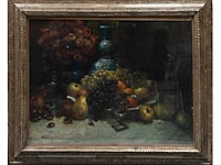 Alfred bastien (1873-1955), still life with fruit, oil on canvas 70 x 90 cm. (27.55 x 35.42 in.), frame: 95 x 115 cm. (37.39 x 45.28 in.) - afbeelding 2 van  4