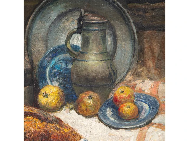 Alfred bastien (1873-1955), still life with pheasant, oil on canvas 80 x 100 cm. (31 1/2 x 39.36 in.), frame: 107 x 127 cm. (42.13 x 50 in.) - afbeelding 6 van  7