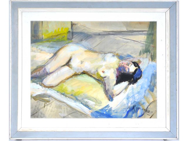 Alicja rymowicz - liggend naakt - aquarel - afbeelding 7 van  9