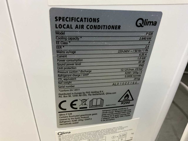 Aline p528 mobiele airco (eerste verdiep) - afbeelding 3 van  3