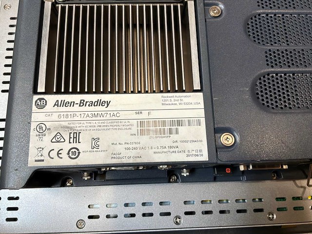 Allen-bradley 1700p industriële computer met robuust touch display (2x) - afbeelding 4 van  5