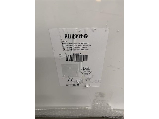 Allibert diam douchebak 90x90 cm - afbeelding 2 van  2
