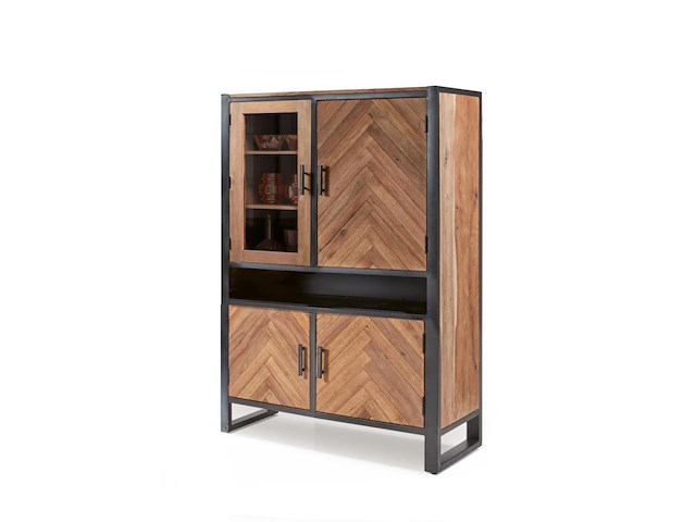 Allicante vitrinekast 120 cm in massief hout - afbeelding 1 van  2