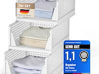 Ally maison stapelbare kast-/garderobe-/kastorganizers (set van 3) - afbeelding 1 van  5
