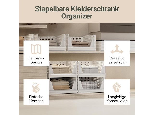 Ally maison stapelbare kast-/garderobe-/kastorganizers (set van 3) - afbeelding 3 van  5