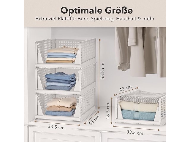 Ally maison stapelbare kast-/garderobe-/kastorganizers (set van 3) - afbeelding 5 van  5