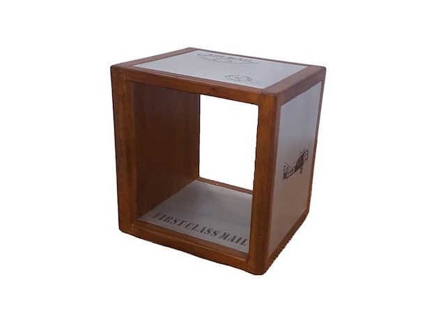 Almira boekensteun kubus in massief hout - afbeelding 1 van  5