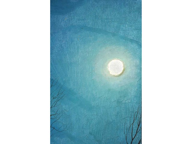 Alois van regemorter - winterlandschap in maanlicht - olie op doek - 64x62 cm - afbeelding 5 van  10