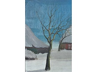 Alois van regemorter - winterlandschap in maanlicht - olie op doek - 64x62 cm - afbeelding 7 van  10