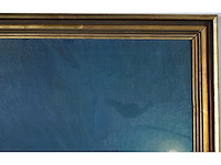 Alois van regemorter - winterlandschap in maanlicht - olie op doek - 64x62 cm - afbeelding 10 van  10