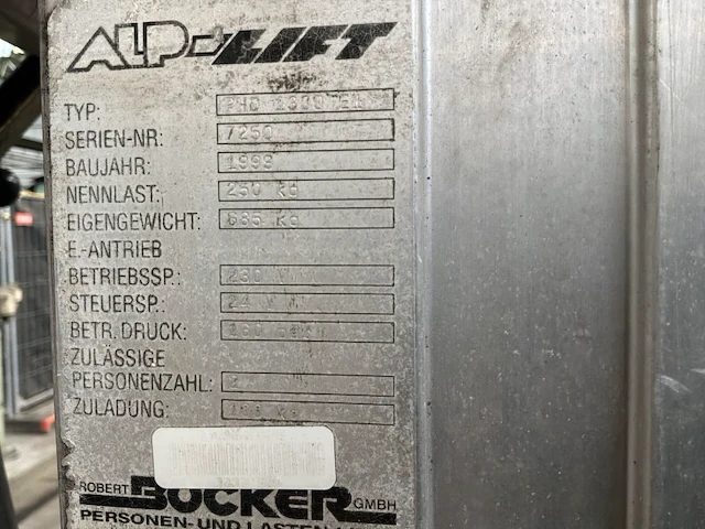Alp-lift phd 1300 e1 mobiele materiaal/personen lift - afbeelding 2 van  10