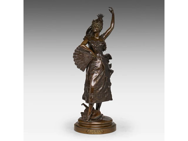 Alphonse colle (1857-1935), 'carmen', patinated bronze 71 cm. (27.94 in.) - afbeelding 1 van  8