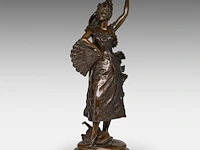 Alphonse colle (1857-1935), 'carmen', patinated bronze 71 cm. (27.94 in.)