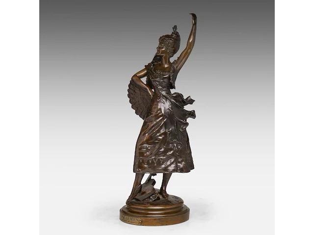 Alphonse colle (1857-1935), 'carmen', patinated bronze 71 cm. (27.94 in.) - afbeelding 2 van  8