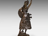 Alphonse colle (1857-1935), 'carmen', patinated bronze 71 cm. (27.94 in.) - afbeelding 2 van  8
