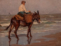 Alphonse ii van beurden (1878-1961), the shrimp fisherman, oil on canvas 60 x 80 cm. (23.62 x 31 1/2 in.), frame: 86 x 106 cm. (33.85 x 41.72 in.)