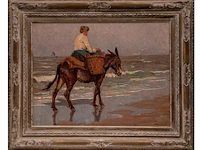 Alphonse ii van beurden (1878-1961), the shrimp fisherman, oil on canvas 60 x 80 cm. (23.62 x 31 1/2 in.), frame: 86 x 106 cm. (33.85 x 41.72 in.) - afbeelding 2 van  5