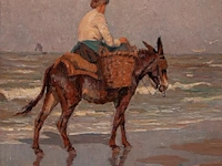 Alphonse ii van beurden (1878-1961), the shrimp fisherman, oil on canvas 60 x 80 cm. (23.62 x 31 1/2 in.), frame: 86 x 106 cm. (33.85 x 41.72 in.) - afbeelding 5 van  5