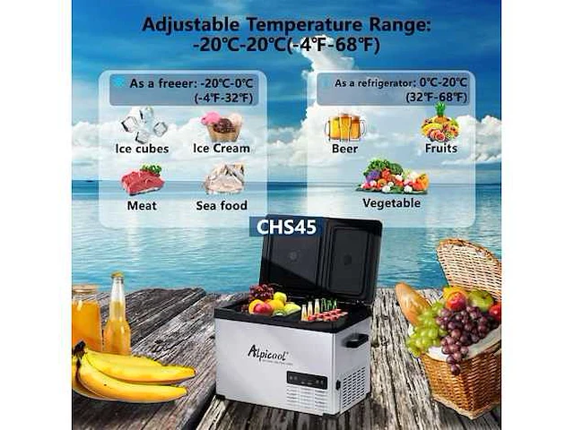 Alpicool alpcool chs45 32l elektrische compressiekoeler, 12/24v - afbeelding 3 van  5