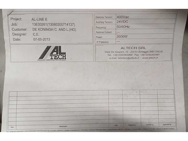 Altech - alline e - alline e - dubbelzijdig labelsysteem - 2013 - afbeelding 2 van  12