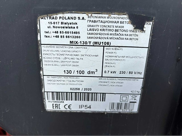 Altrad mix-130/t betonmolen - afbeelding 3 van  5