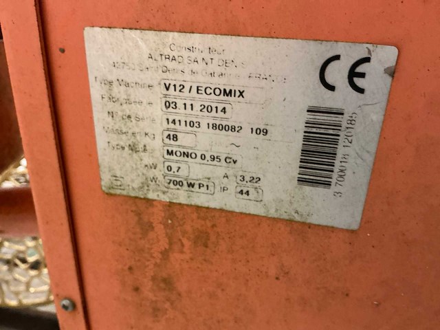 Altrad v12/ecomix betonmolen - afbeelding 9 van  9