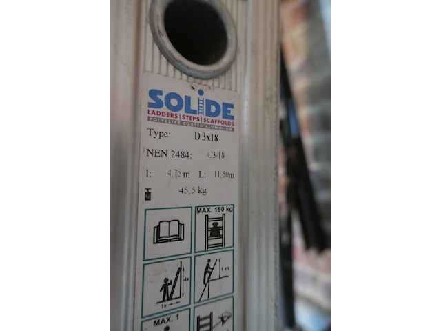 Alu opsteekladder 3-delig solide 1 stuk - afbeelding 6 van  7