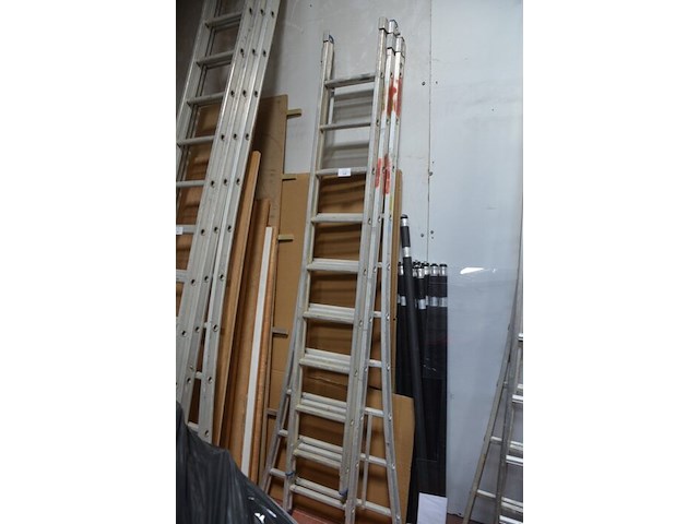 Alu schuifladder 2x10 treden, alu ladder 9 treden - afbeelding 2 van  6