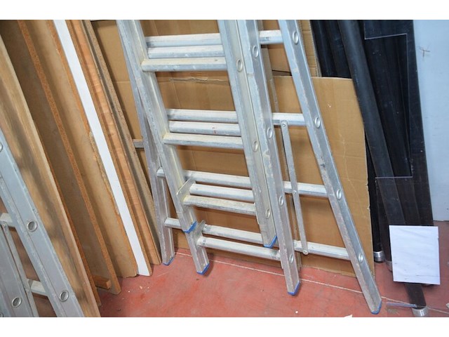 Alu schuifladder 2x10 treden, alu ladder 9 treden - afbeelding 3 van  6