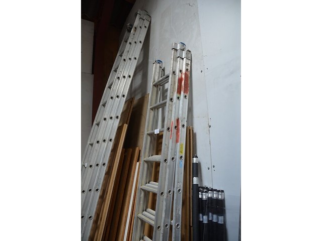 Alu schuifladder 2x10 treden, alu ladder 9 treden - afbeelding 4 van  6