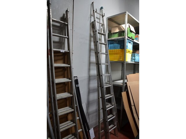 Alu schuifladder 2x10 treden - afbeelding 3 van  5