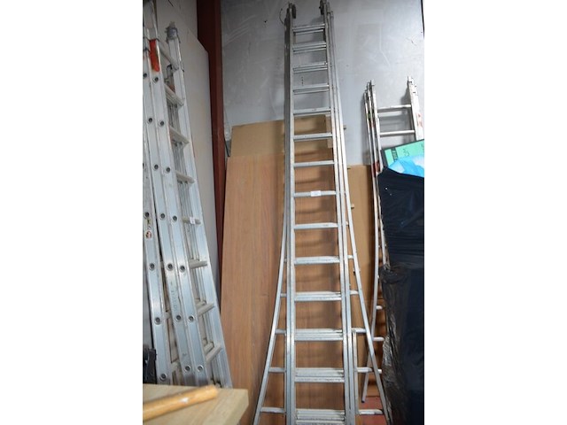 Alu schuifladder 3x14 treden - afbeelding 3 van  6
