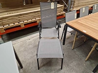 Alu tuinstoel tinos reclining met voetenbank charcoal mat - silver - afbeelding 2 van  5