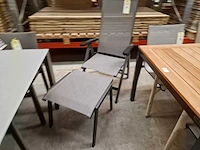 Alu tuinstoel tinos reclining met voetenbank charcoal mat - silver - afbeelding 3 van  5