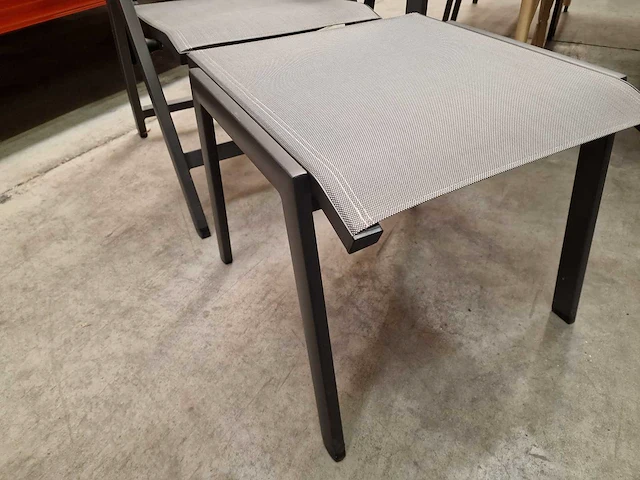 Alu tuinstoel tinos reclining met voetenbank charcoal mat - silver - afbeelding 5 van  5