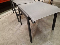 Alu tuinstoel tinos reclining met voetenbank charcoal mat - silver - afbeelding 5 van  5