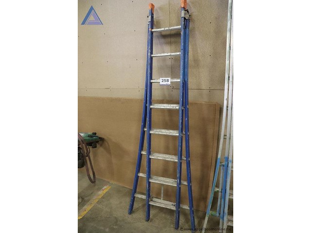 Alu uitschuifladder 2x8 sporten - afbeelding 1 van  2