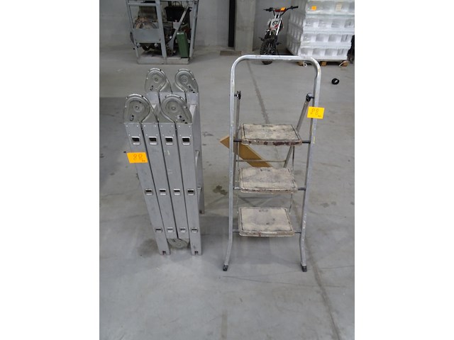 Alu vouwladder + alu trapladder - afbeelding 1 van  3