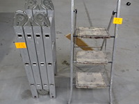 Alu vouwladder + alu trapladder - afbeelding 1 van  3