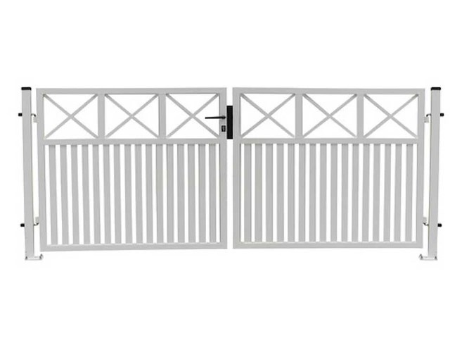 Aluminium dubbel poort wit - afbeelding 1 van  2